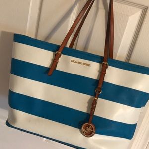 Michael Kors striped tote